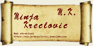 Minja Kreclović vizit kartica